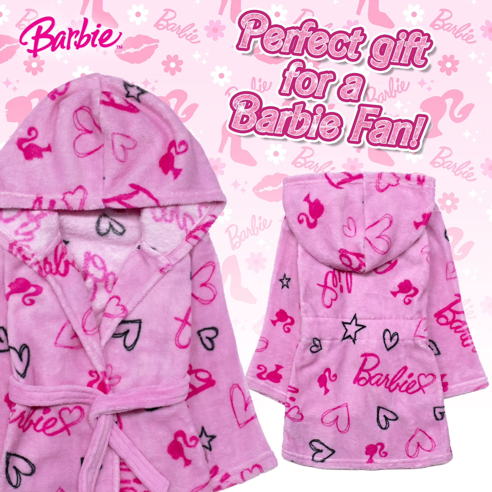 Vestaglia Barbie in pile invernale per bambina 7002