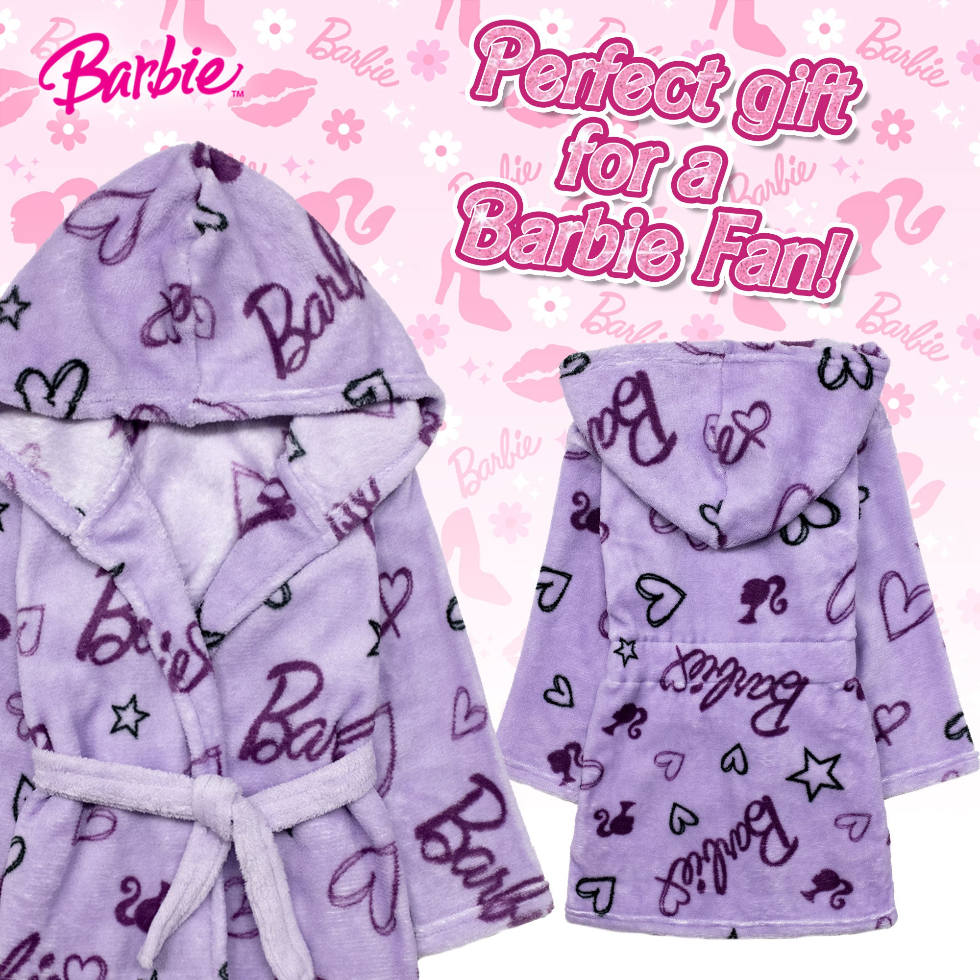 Vestaglia Barbie in pile invernale per bambina 7002