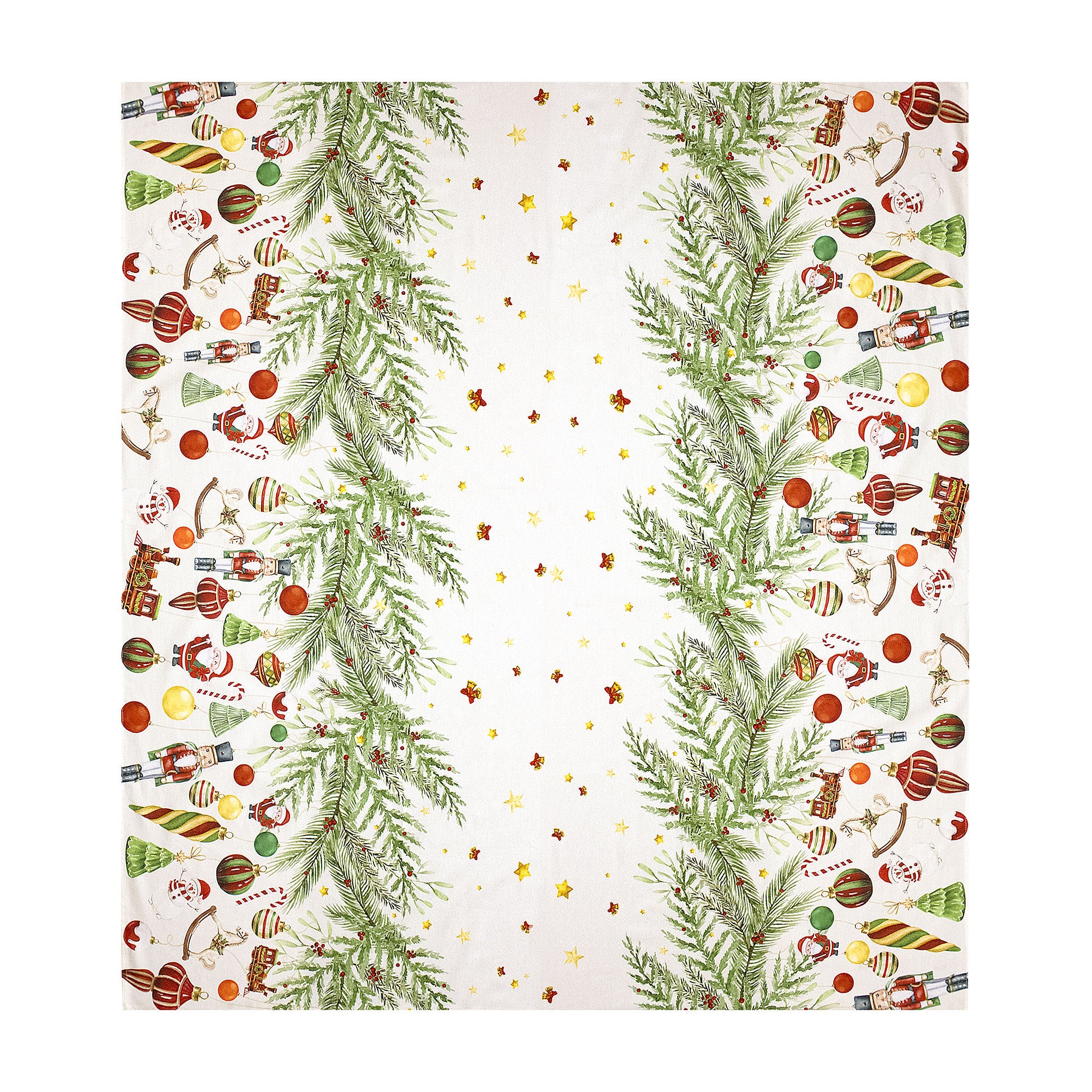 Christmas Tablecloth 18 Seater Printed Cotton Table Cover Christmas Decorations 7005