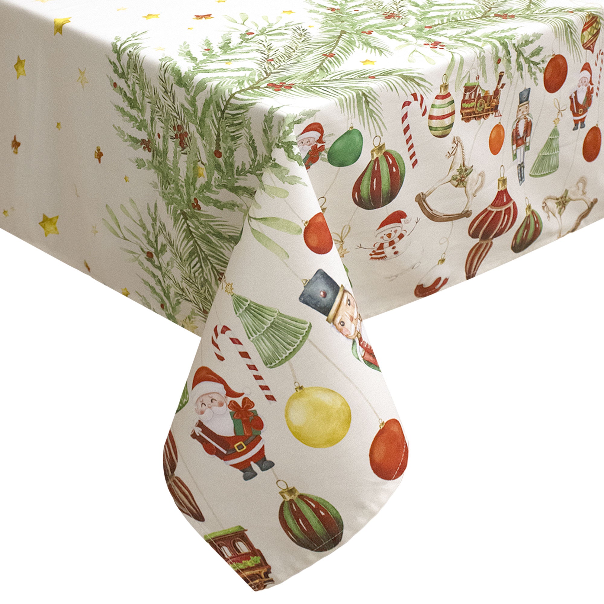 Christmas Tablecloth 18 Seater Printed Cotton Table Cover Christmas Decorations 7005