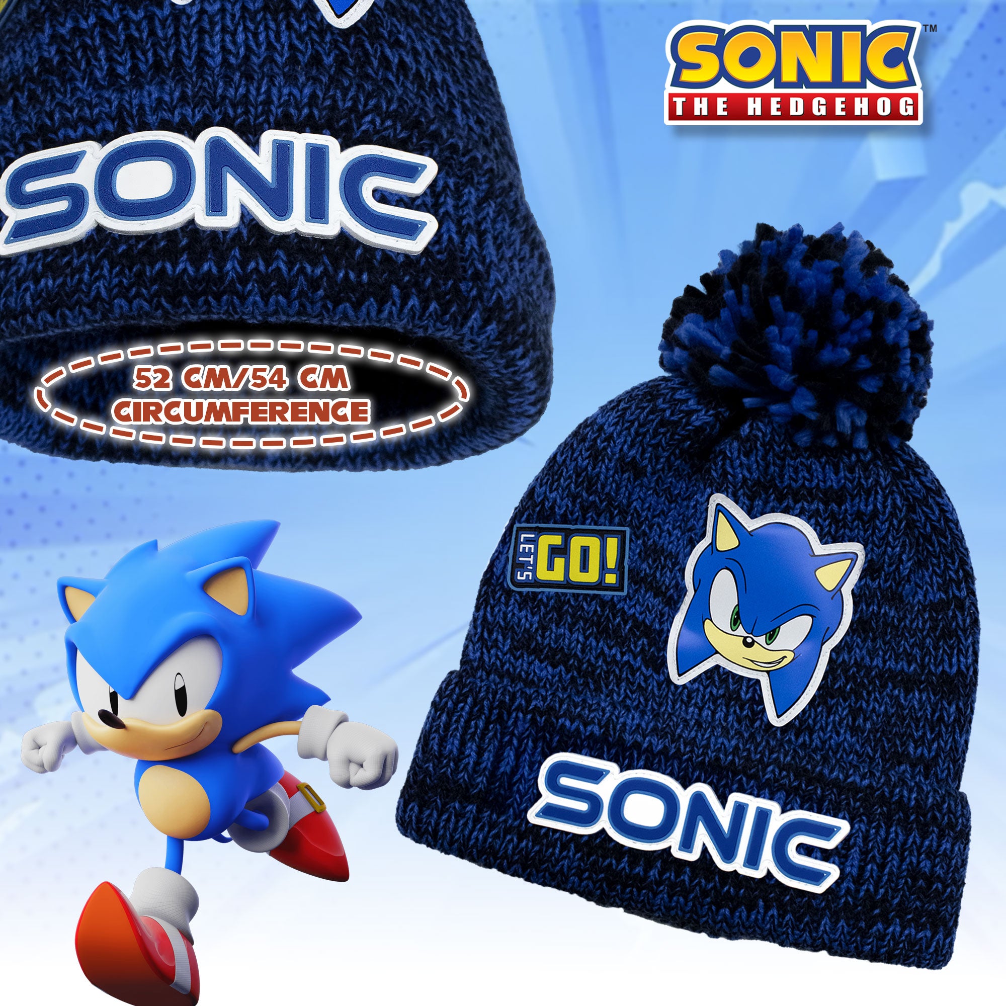 Cappello con Pon Pon Sonic The Hedgehog per bambino invernale cappellino 7008