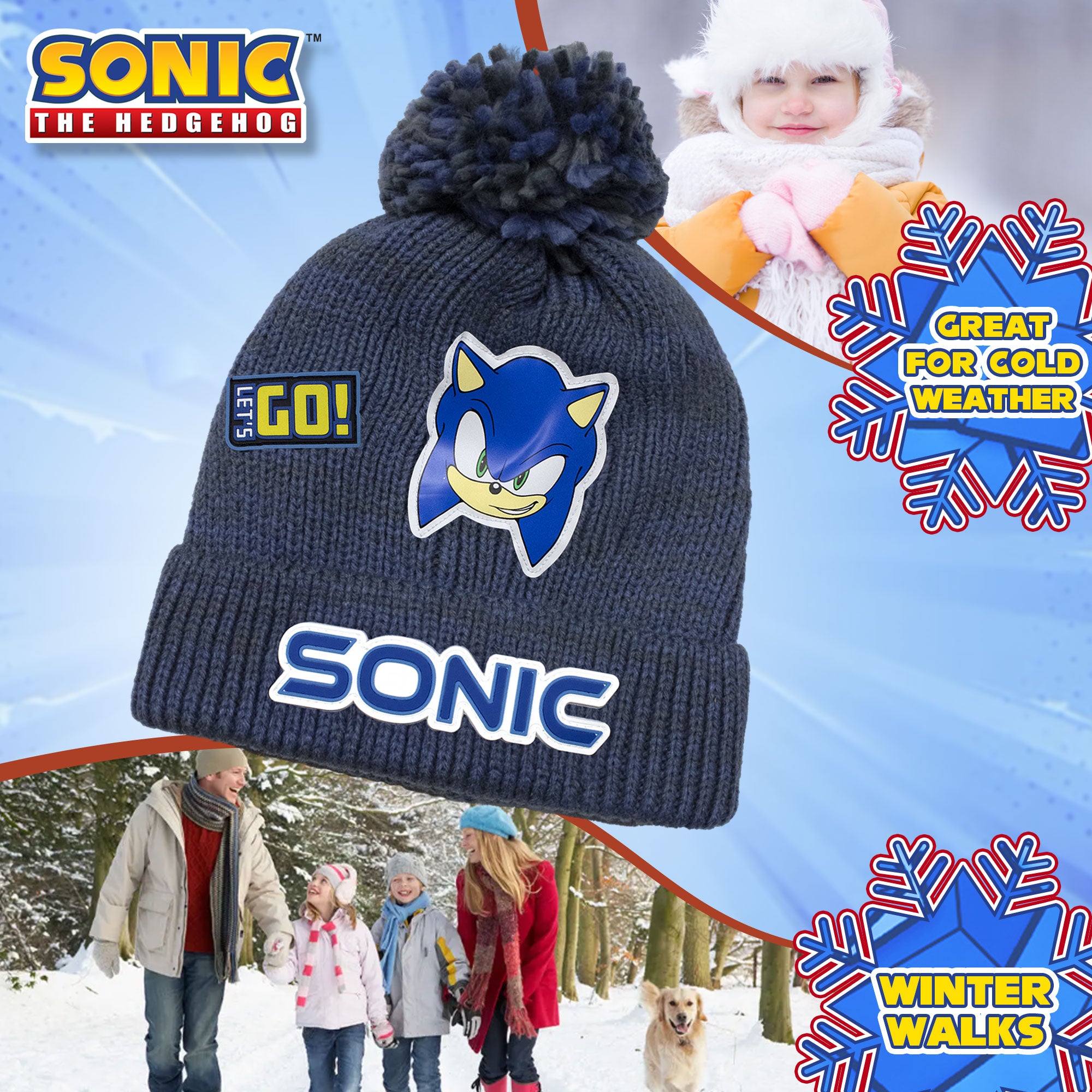 Cappello con Pon Pon Sonic The Hedgehog per bambino invernale cappellino 7008