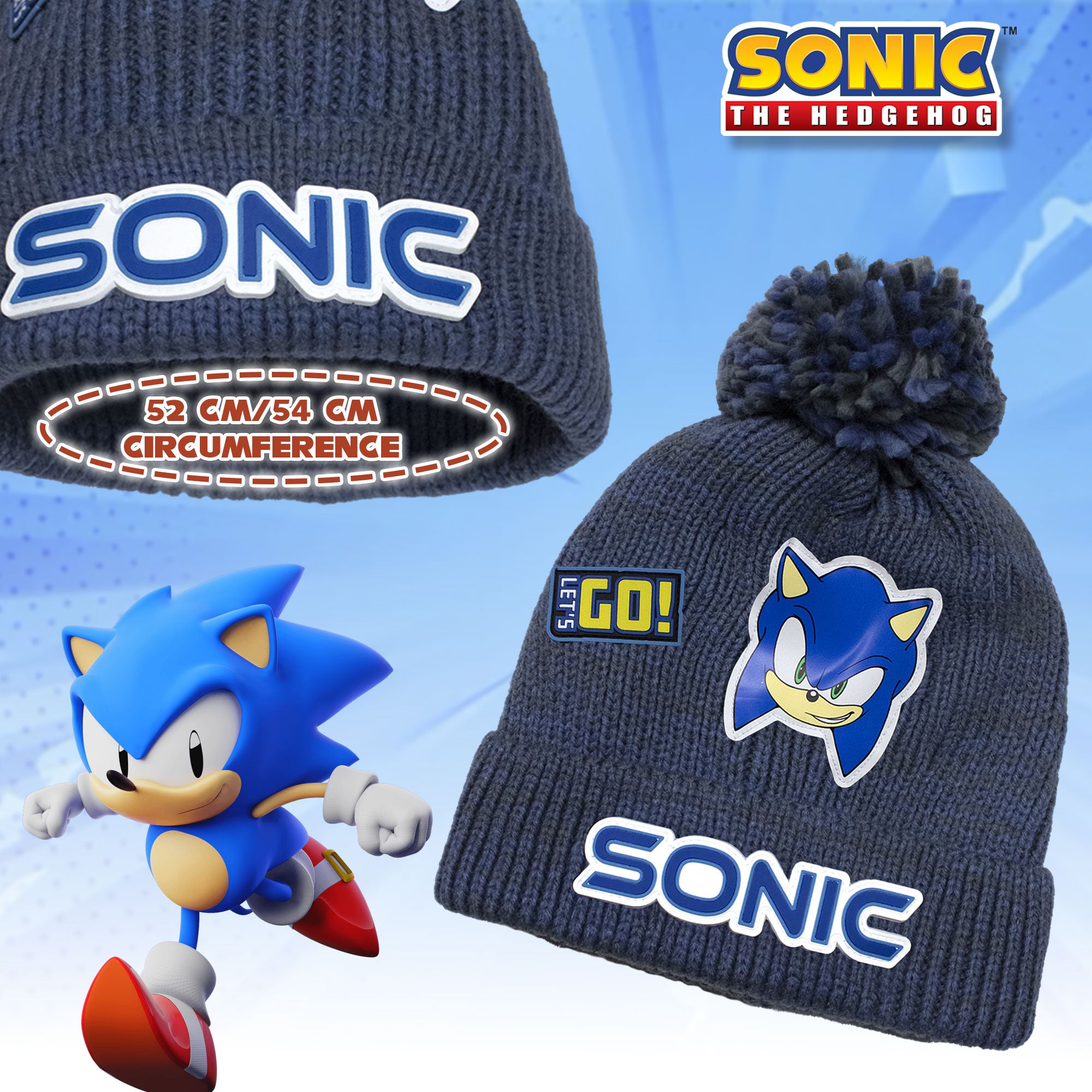 Cappello con Pon Pon Sonic The Hedgehog per bambino invernale cappellino 7008