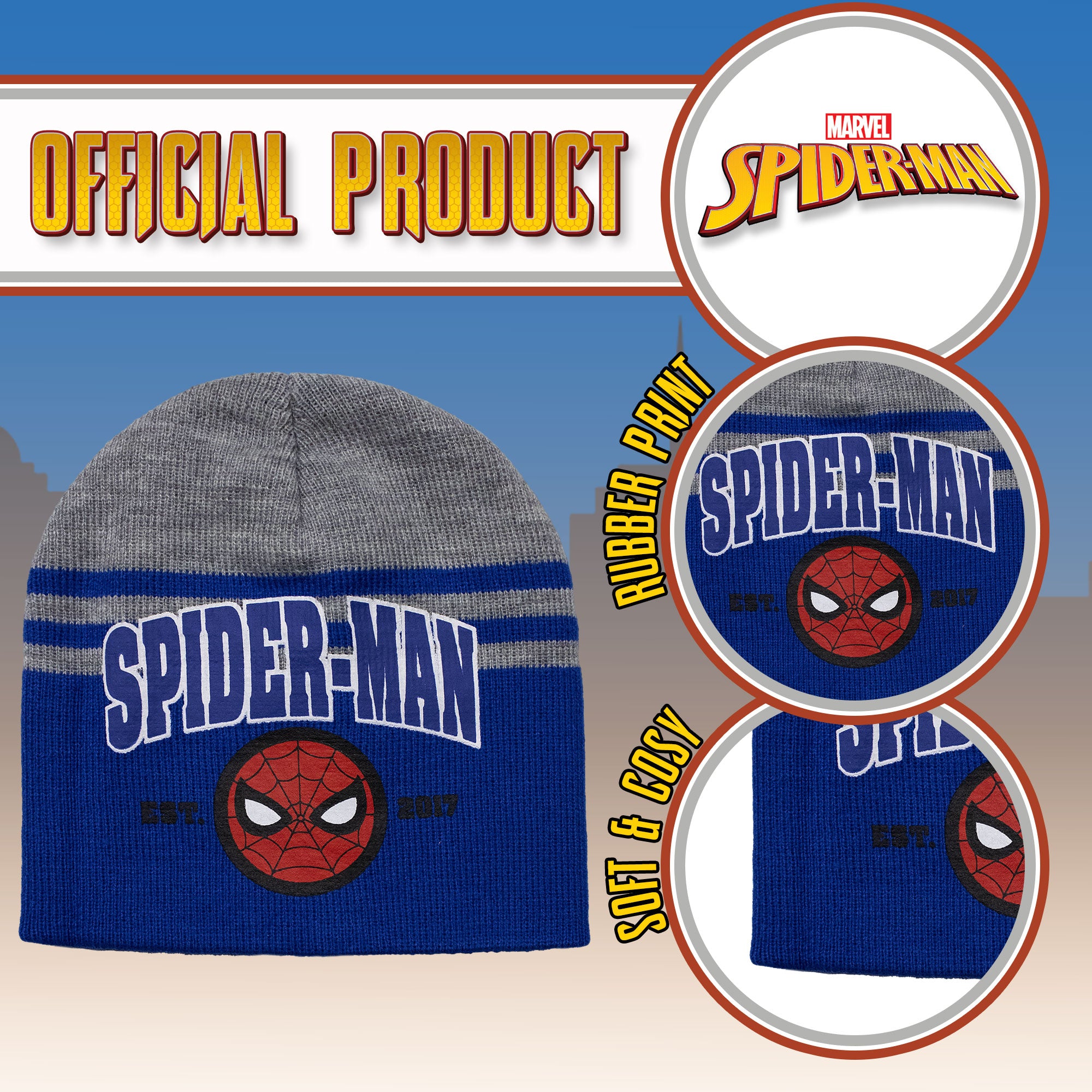 Cappello Marvel Spiderman per bambino cappellino invernale Supereroi 7010