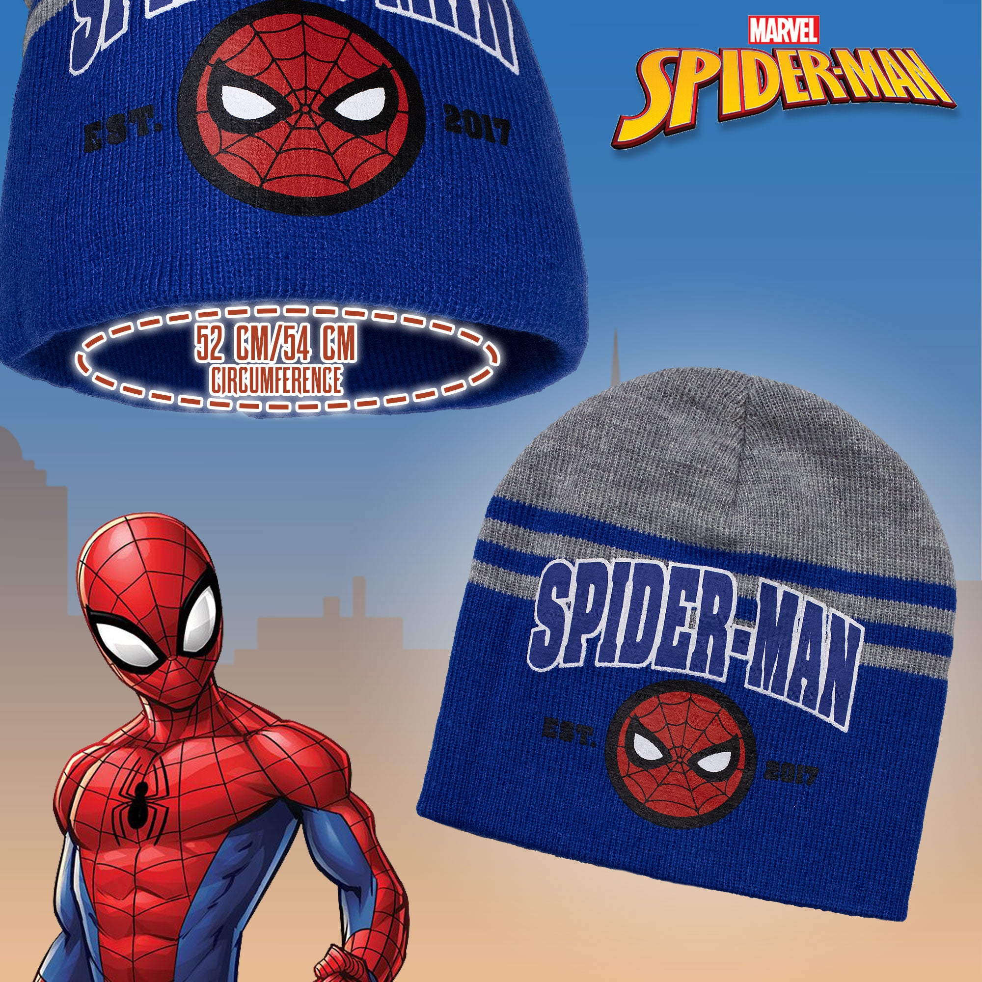 Cappello Marvel Spiderman per bambino cappellino invernale Supereroi 7010