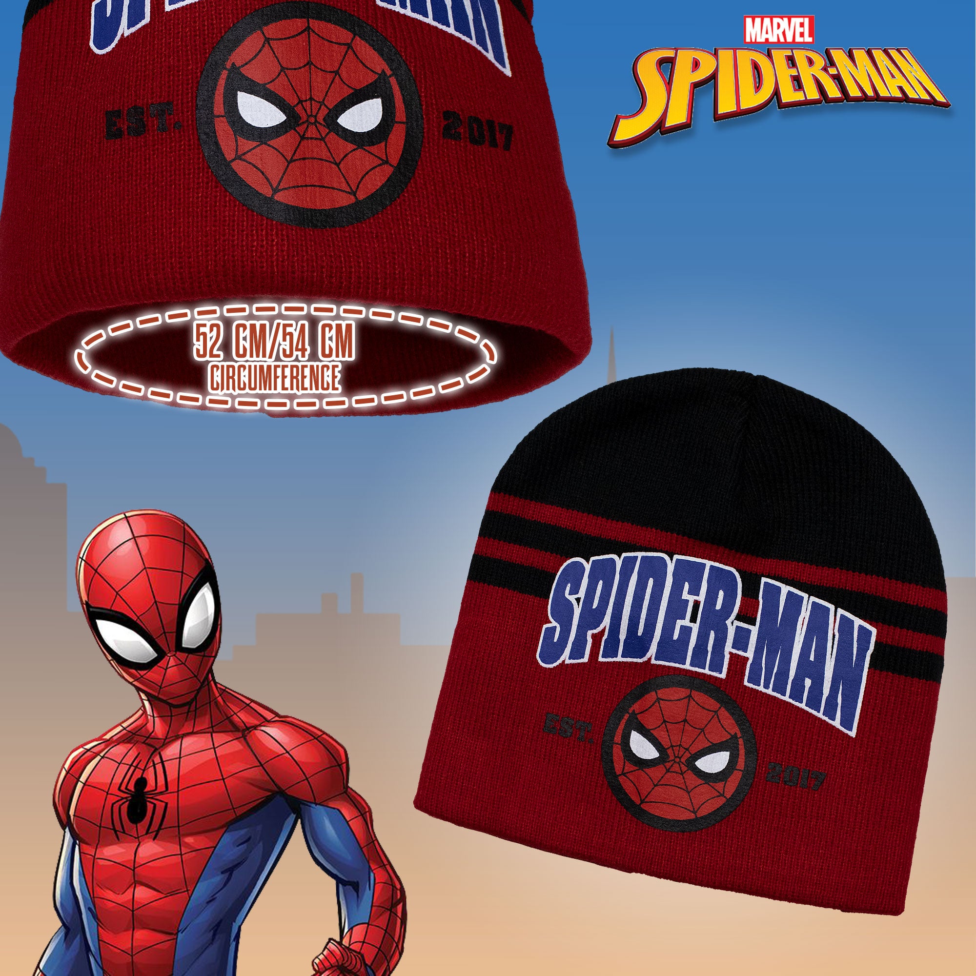 Cappello Marvel Spiderman per bambino cappellino invernale Supereroi 7010