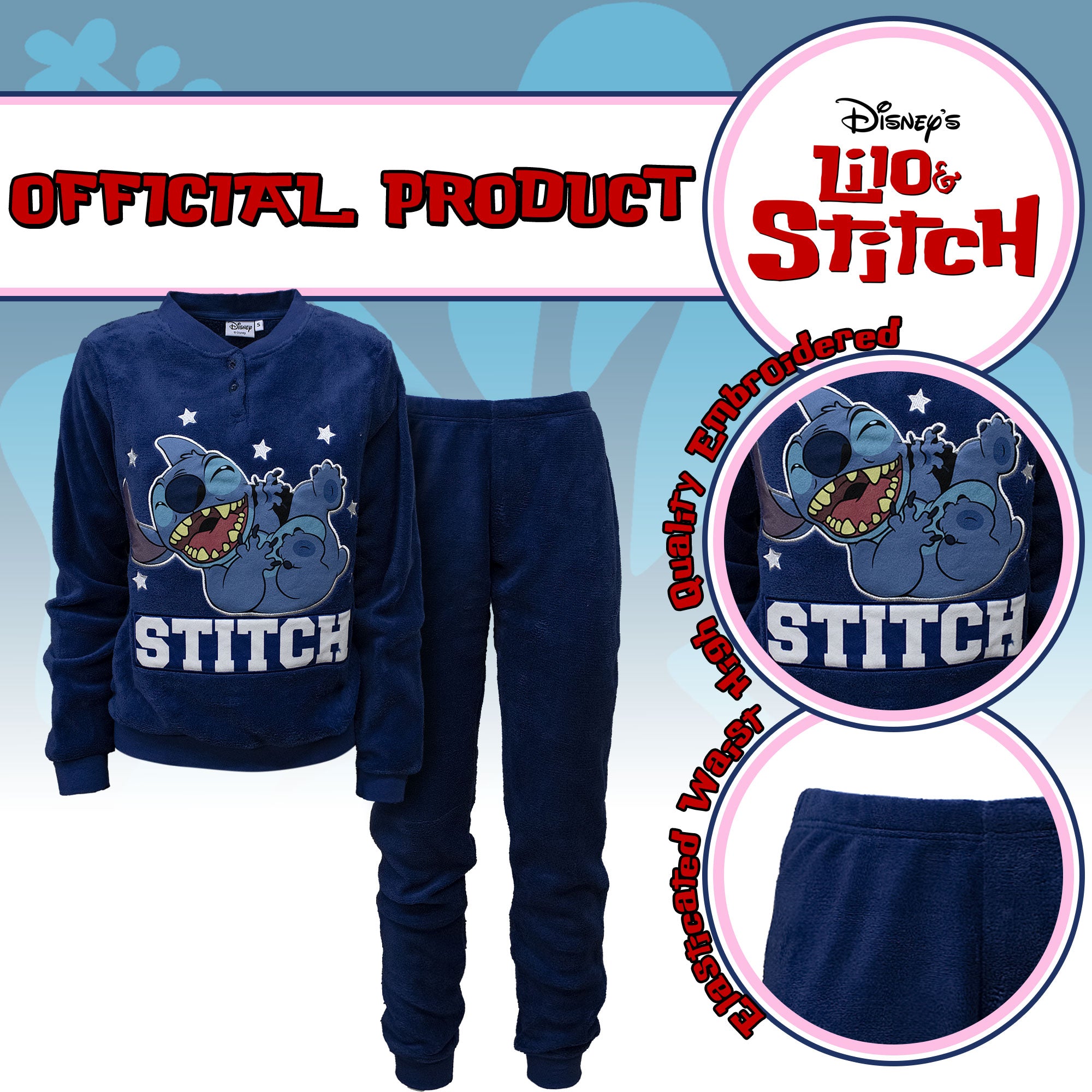 Pigiama Disney Lilo e Stitch donna ragazza lungo invernale in pile 7012