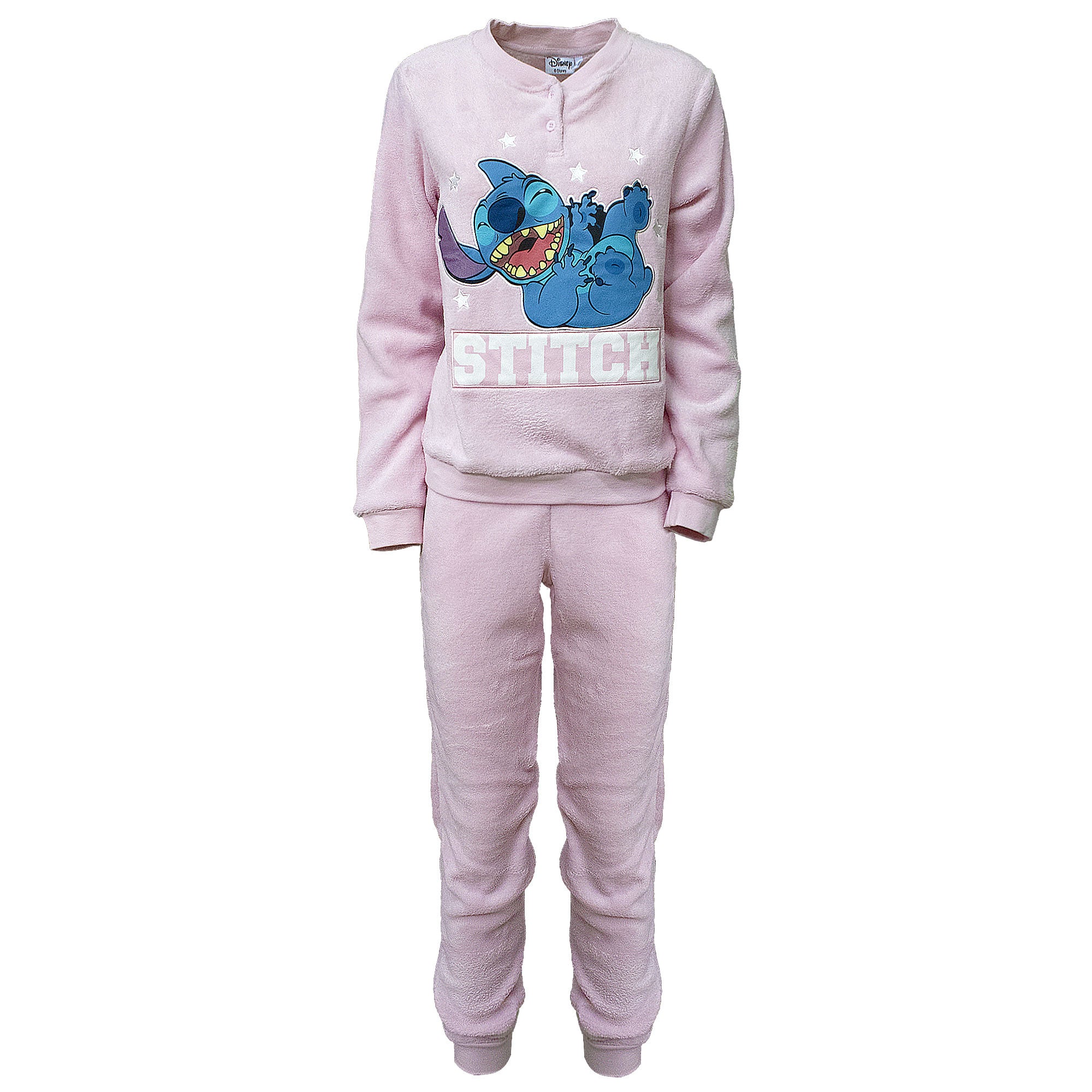 Pigiama Disney Lilo e Stitch donna ragazza lungo invernale in pile 7012