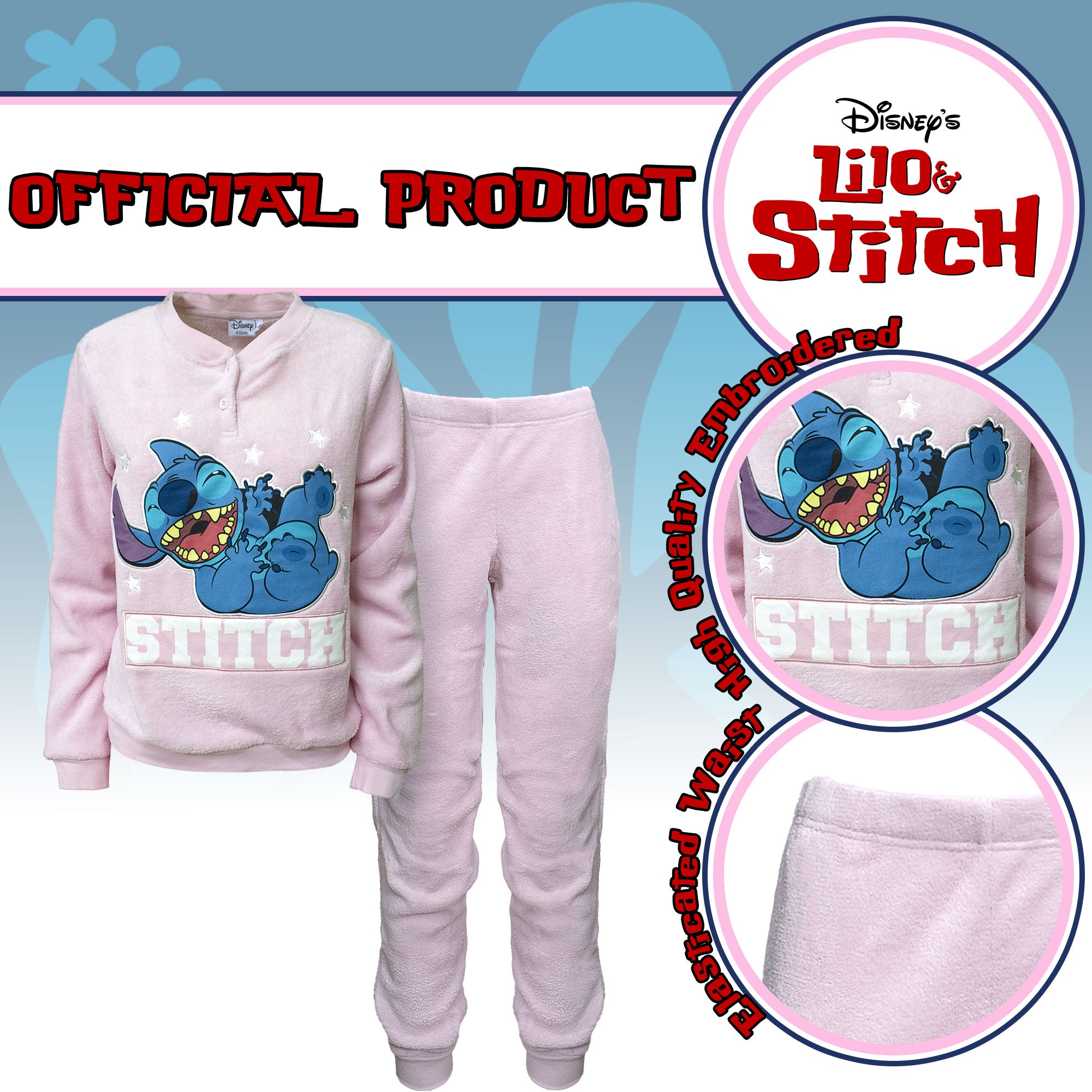 Pigiama Disney Lilo e Stitch donna ragazza lungo invernale in pile 7012