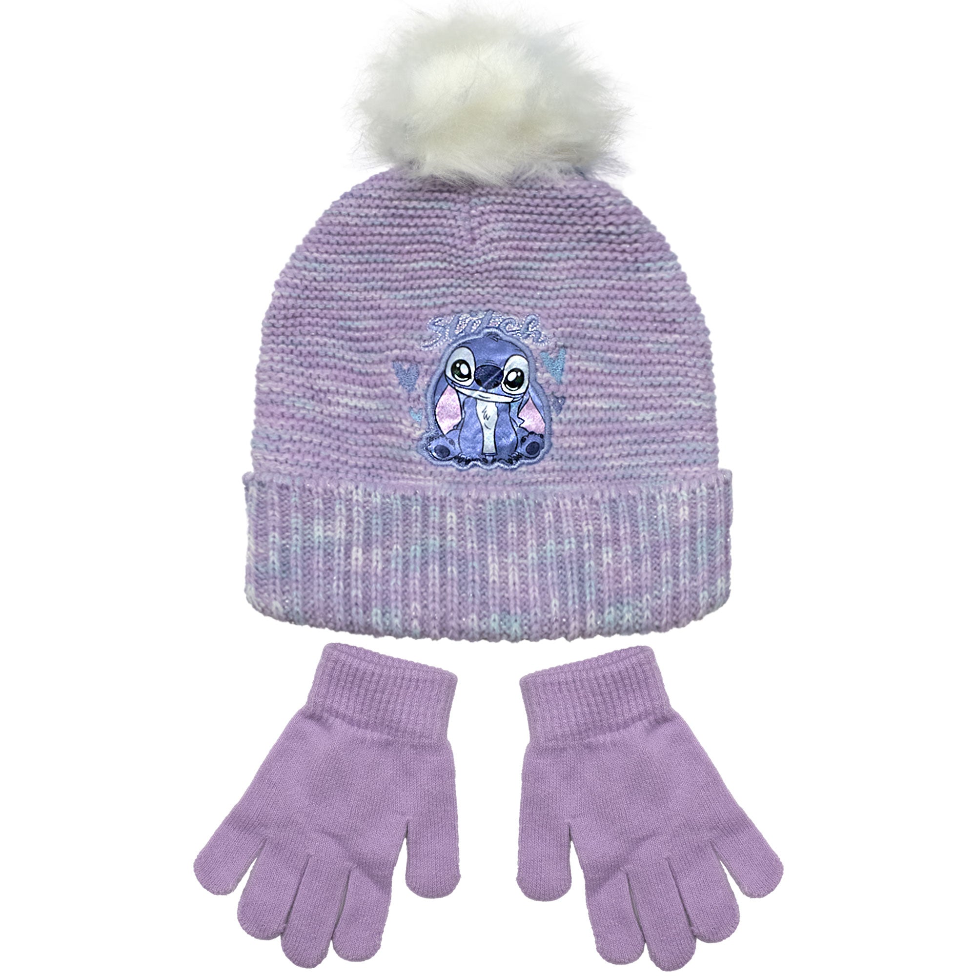 Set Cappello con pon pon e guanti Disney Lilo e Stitch bambina invernale 7013