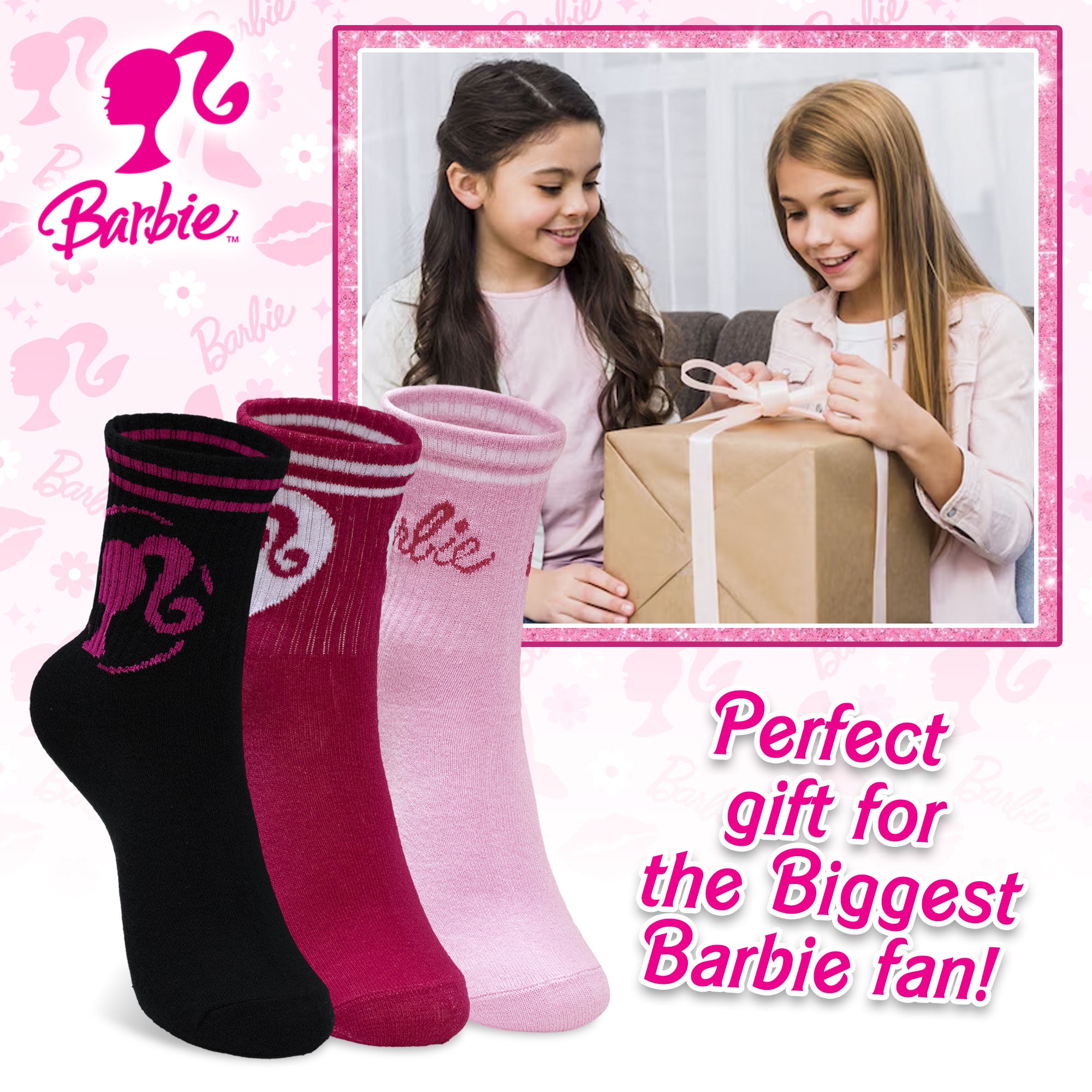 Calzini per bambina Barbie set 3 paia di calze caldo cotone 7021