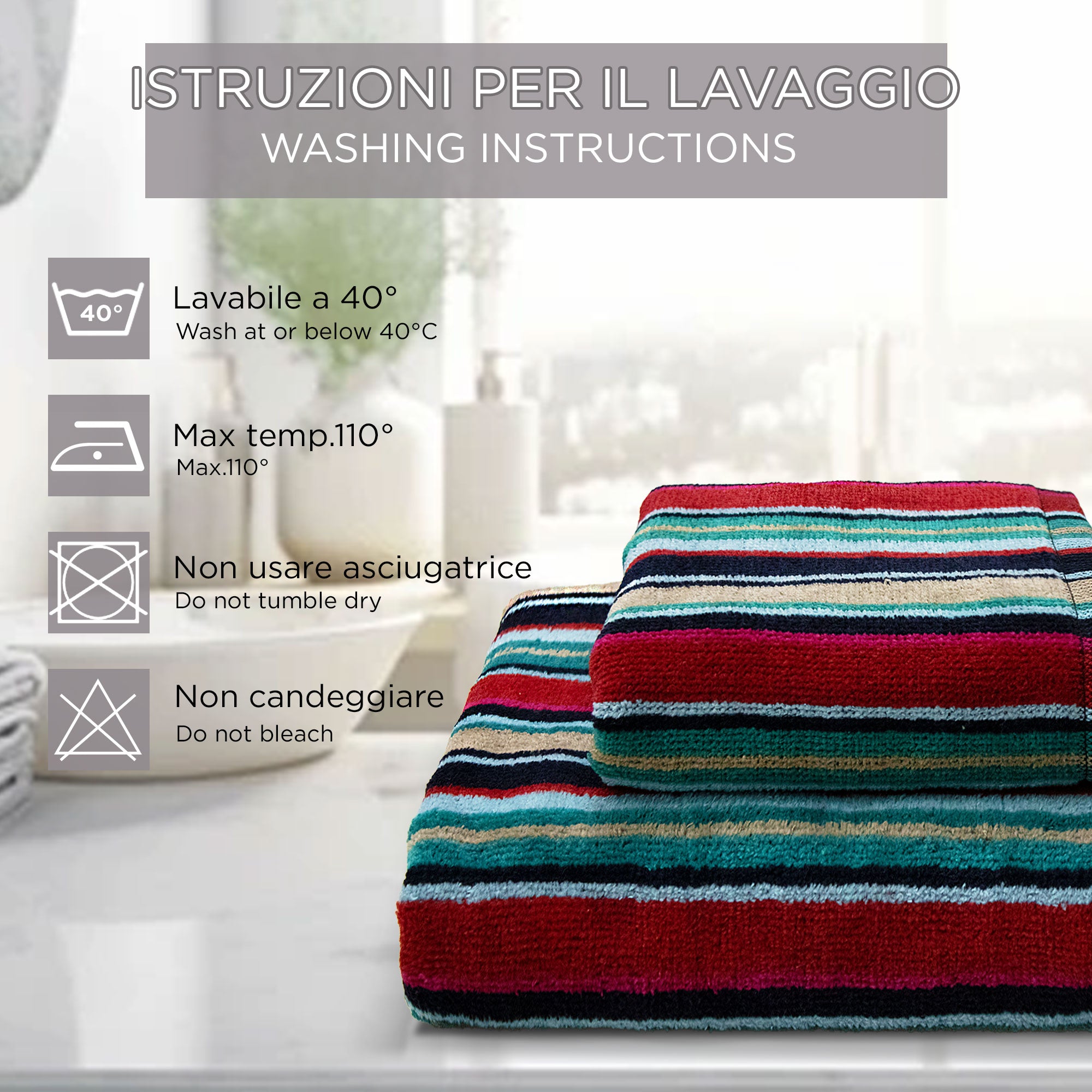 Asciugamani bagno Set 1+1 in spugna cinigliata e velluto Viso e Ospite 7033