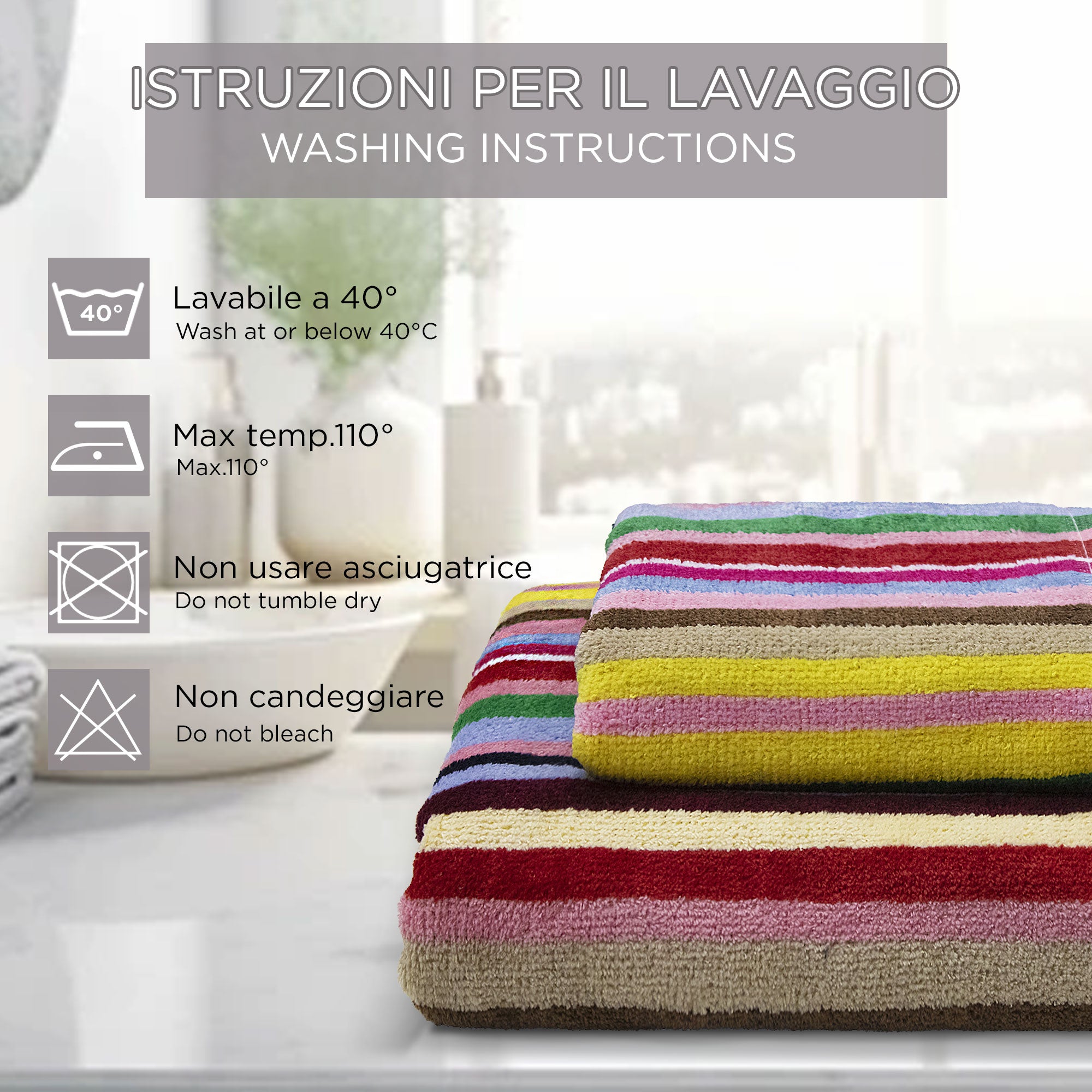 Asciugamani bagno Set 1+1 in spugna cinigliata e velluto Viso e Ospite 7033