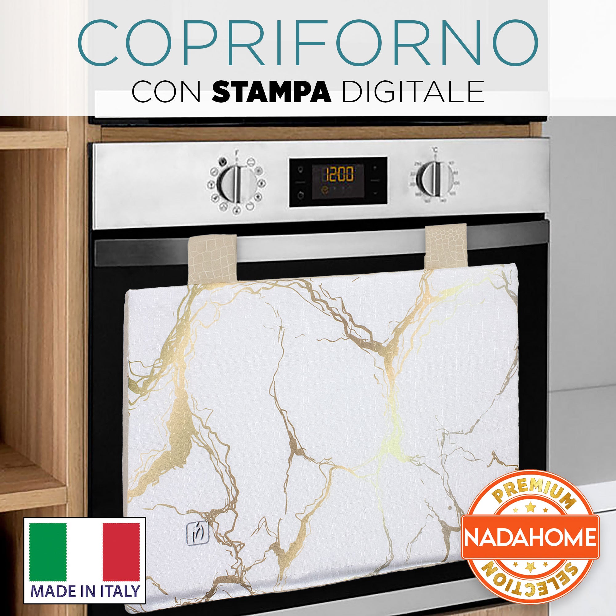 Copriforno cucina imbottito effetto marmo stampa digitale marmorizzato 7043