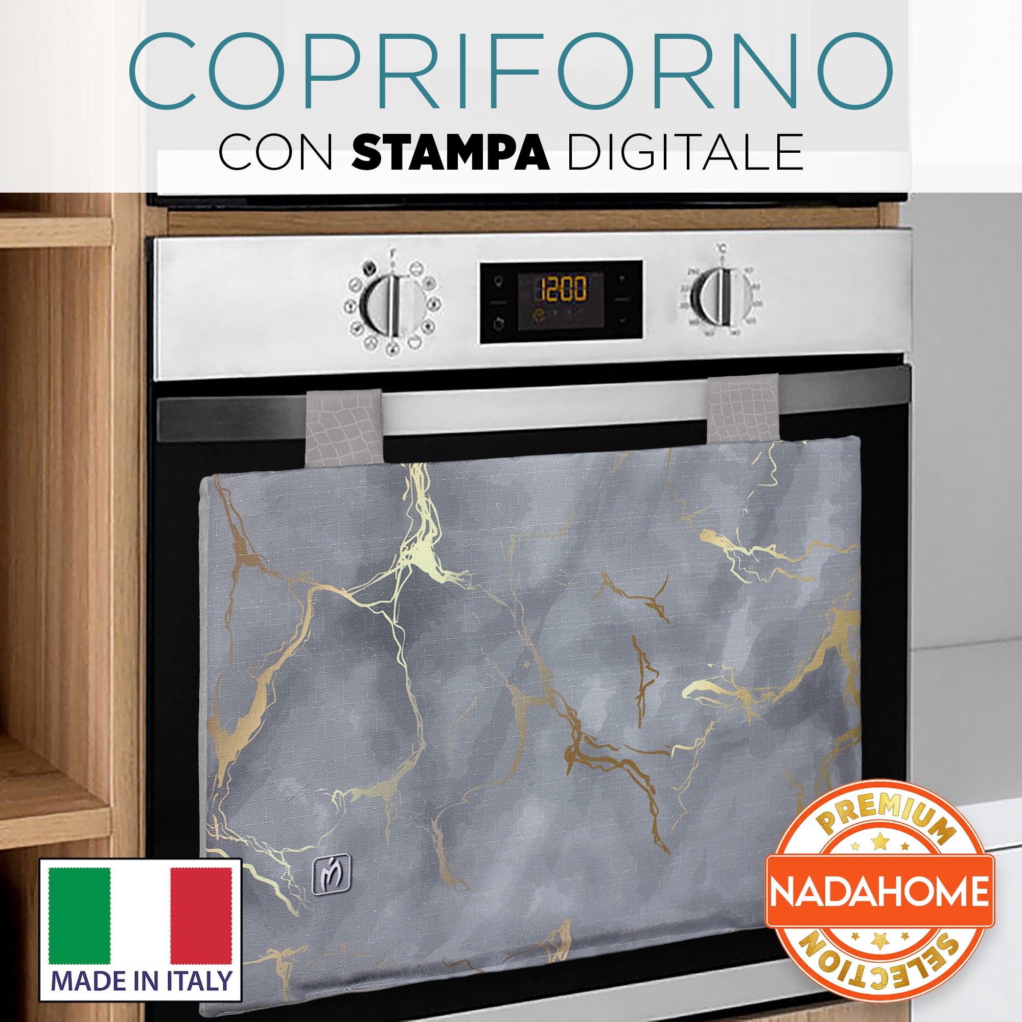 Copriforno cucina imbottito effetto marmo stampa digitale marmorizzato 7043