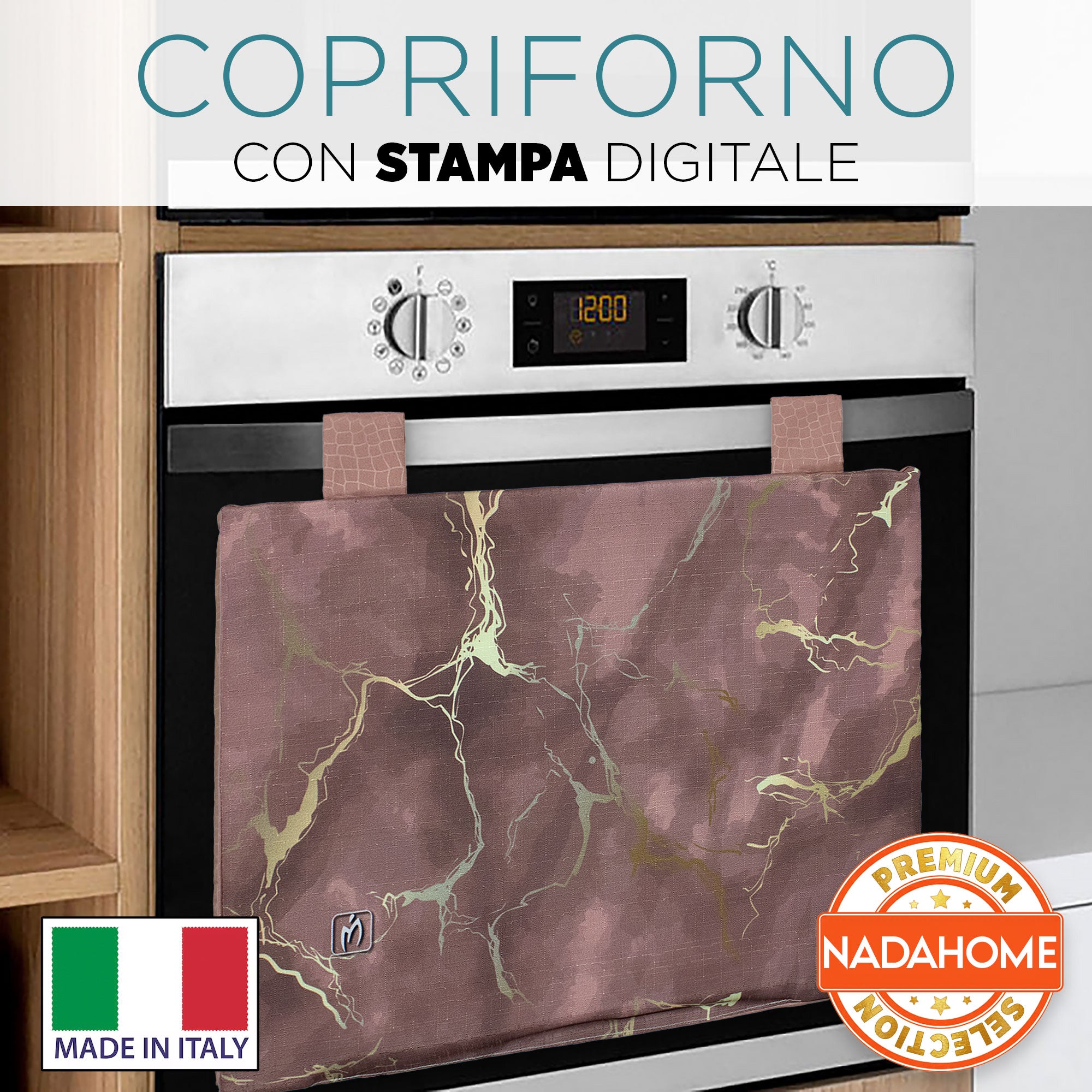 Copriforno cucina imbottito effetto marmo stampa digitale marmorizzato 7043