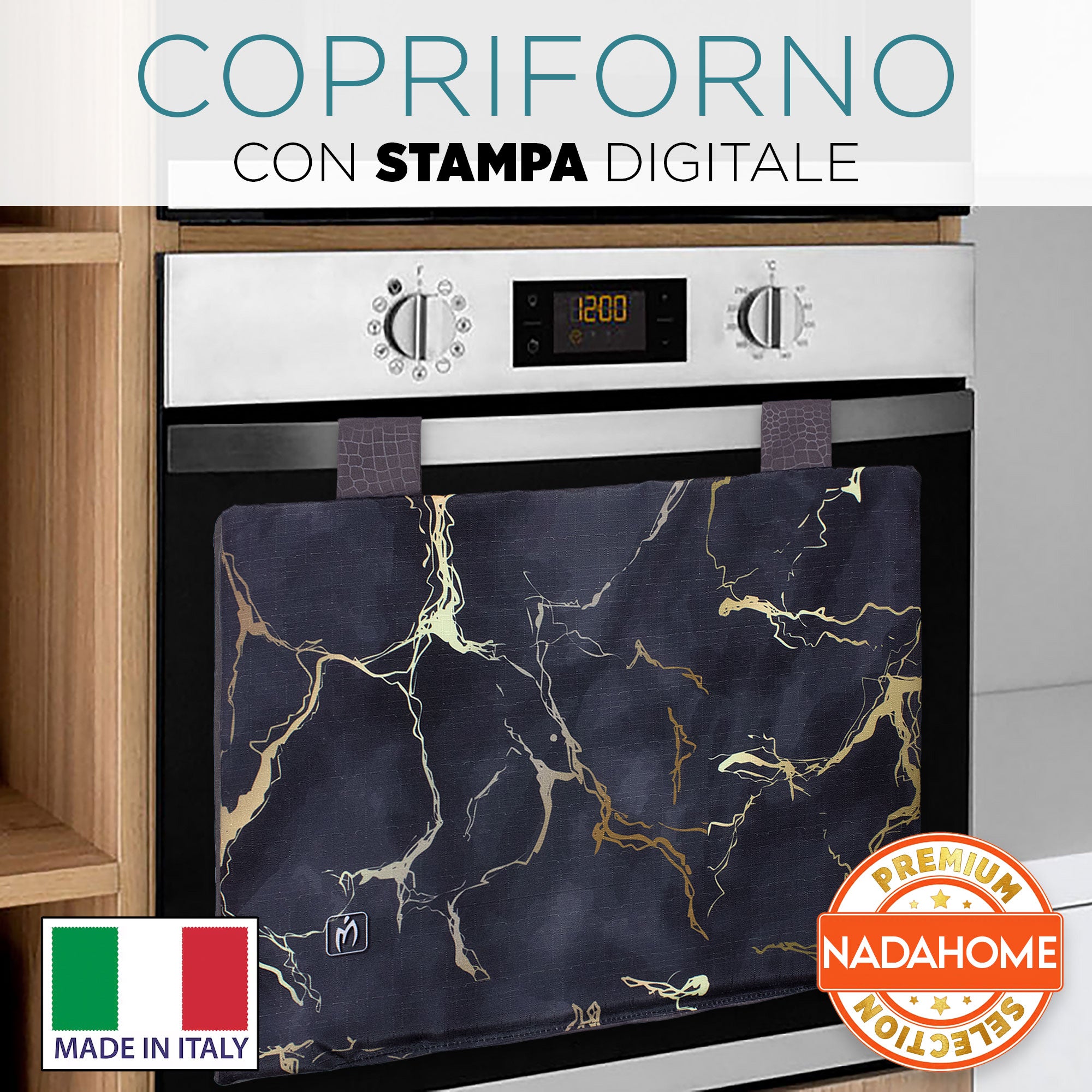 Copriforno cucina imbottito effetto marmo stampa digitale marmorizzato 7043