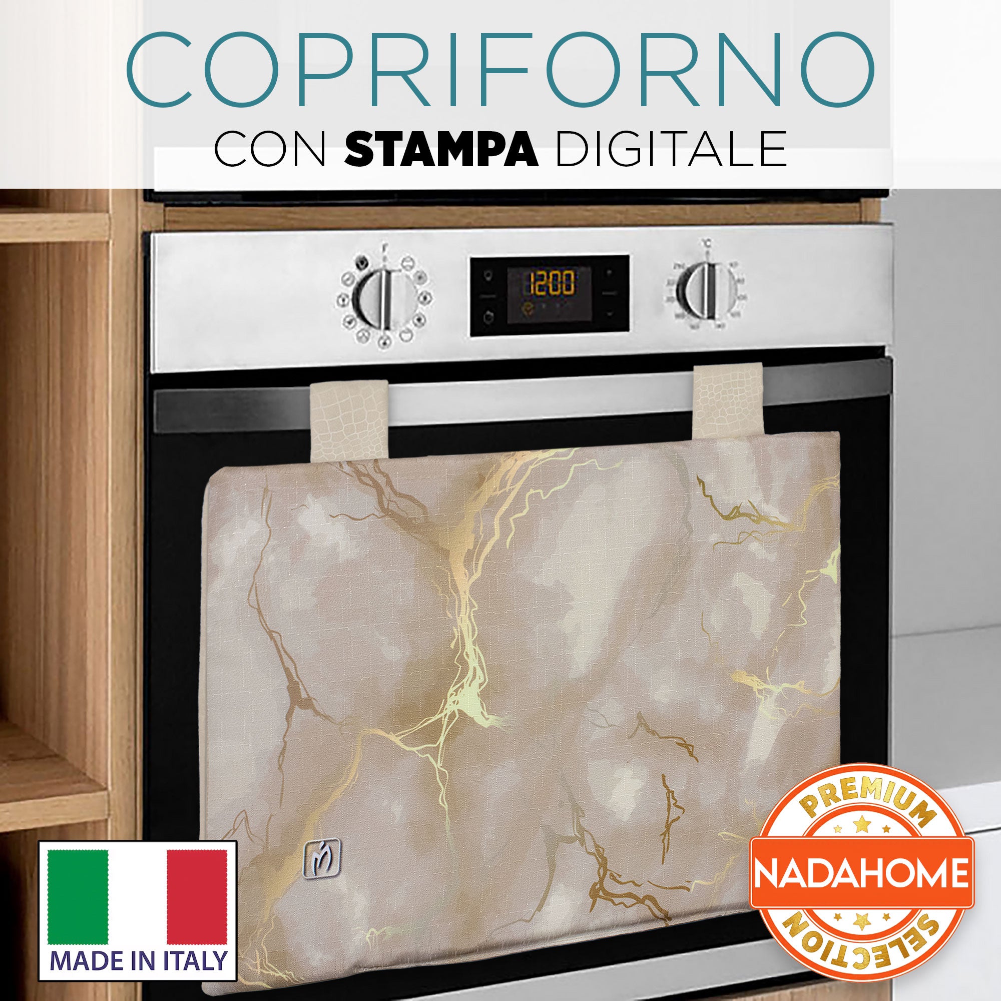 Copriforno cucina imbottito effetto marmo stampa digitale marmorizzato 7043