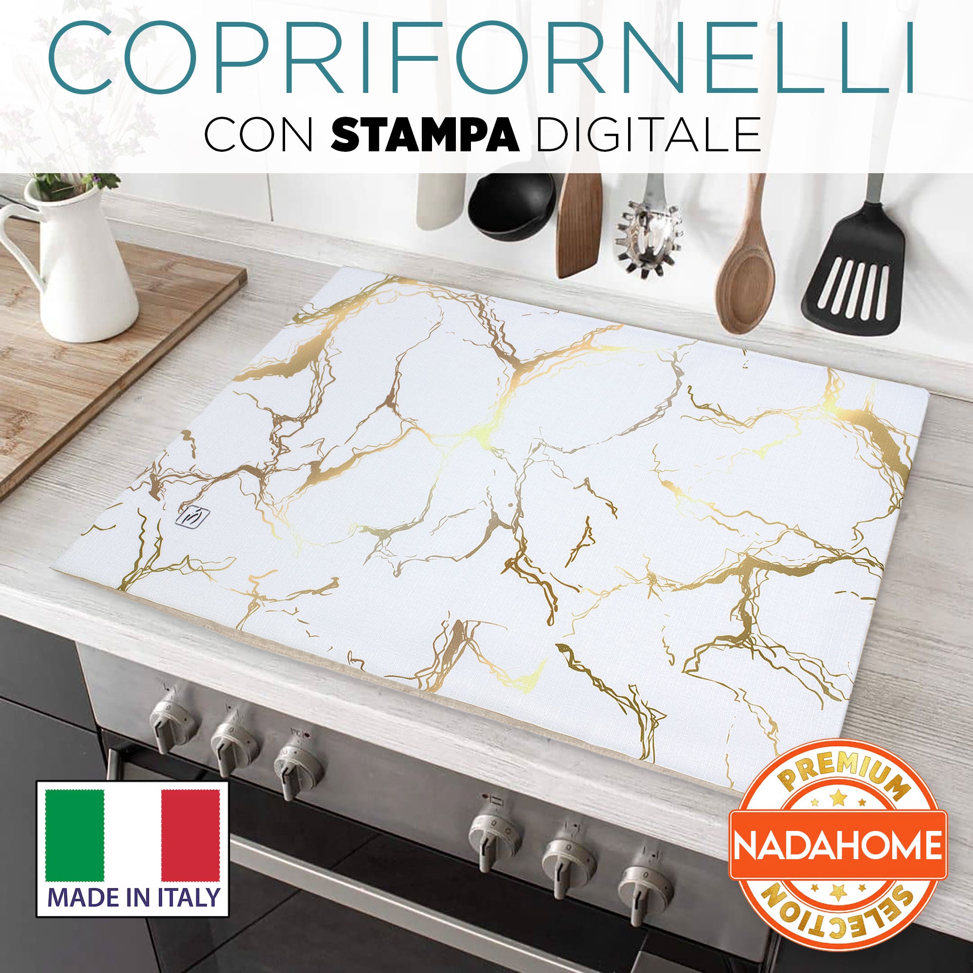 Coprifornelli cucina imbottito effetto marmo coprifuochi marmorizzato 7044