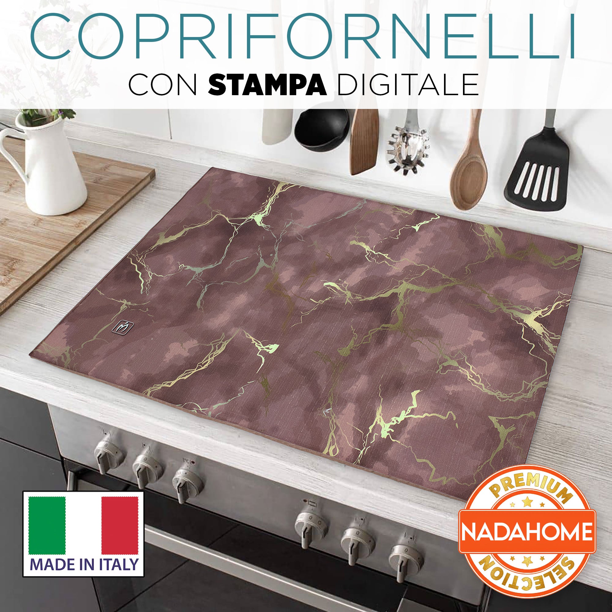 Coprifornelli cucina imbottito effetto marmo coprifuochi marmorizzato 7044