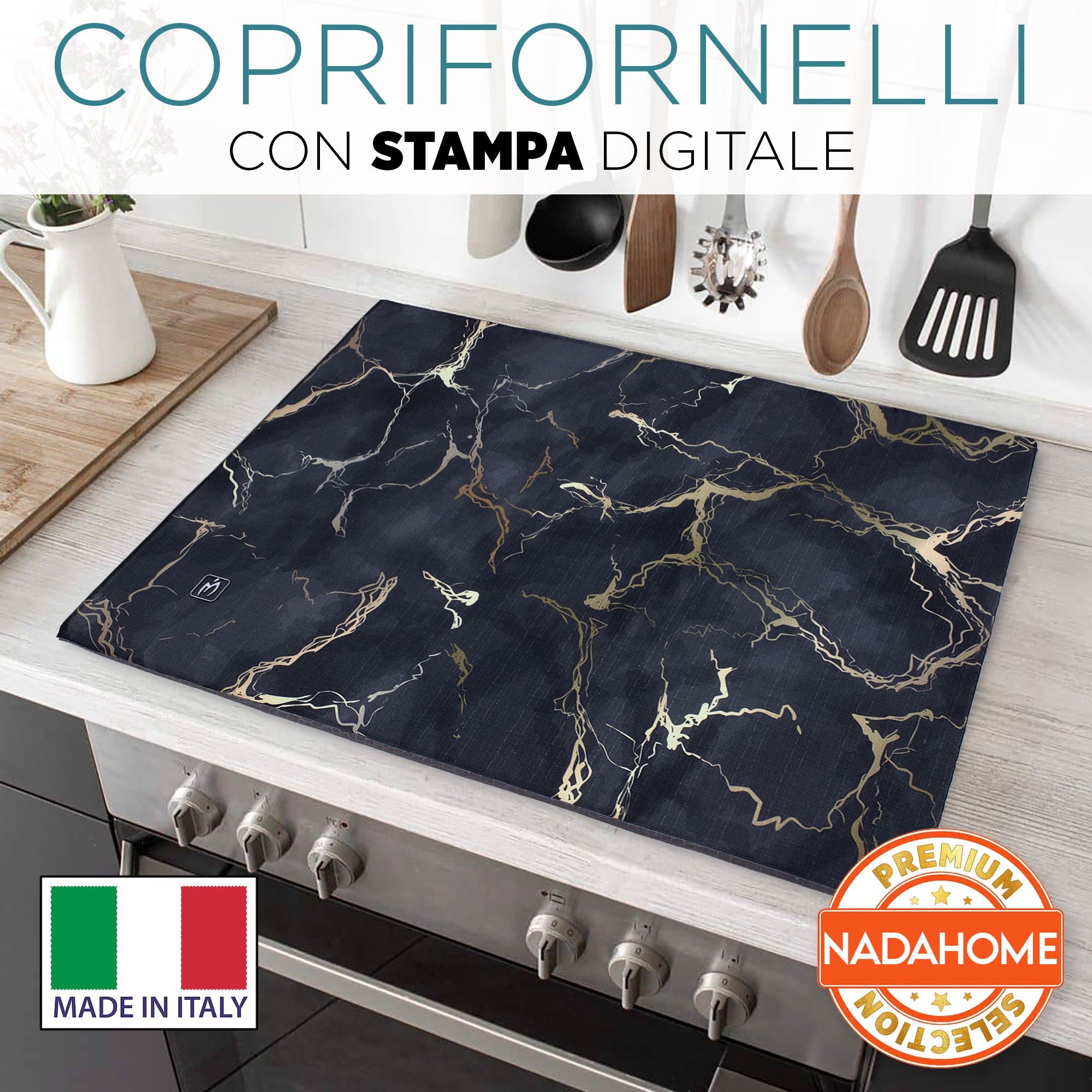 Coprifornelli cucina imbottito effetto marmo coprifuochi marmorizzato 7044