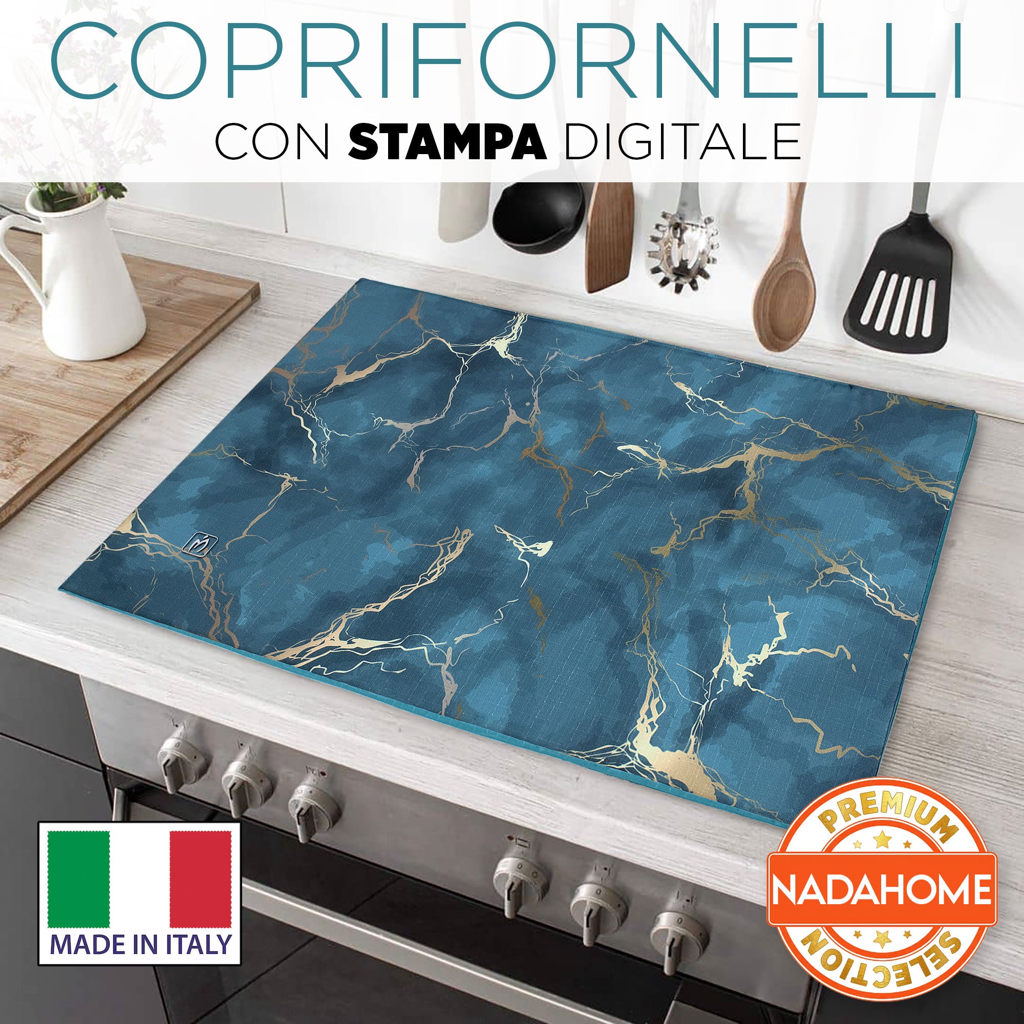 Coprifornelli cucina imbottito effetto marmo coprifuochi marmorizzato 7044