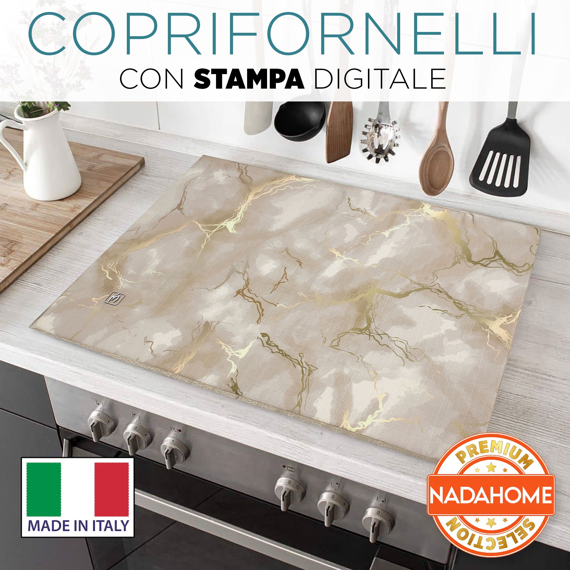 Coprifornelli cucina imbottito effetto marmo coprifuochi marmorizzato 7044