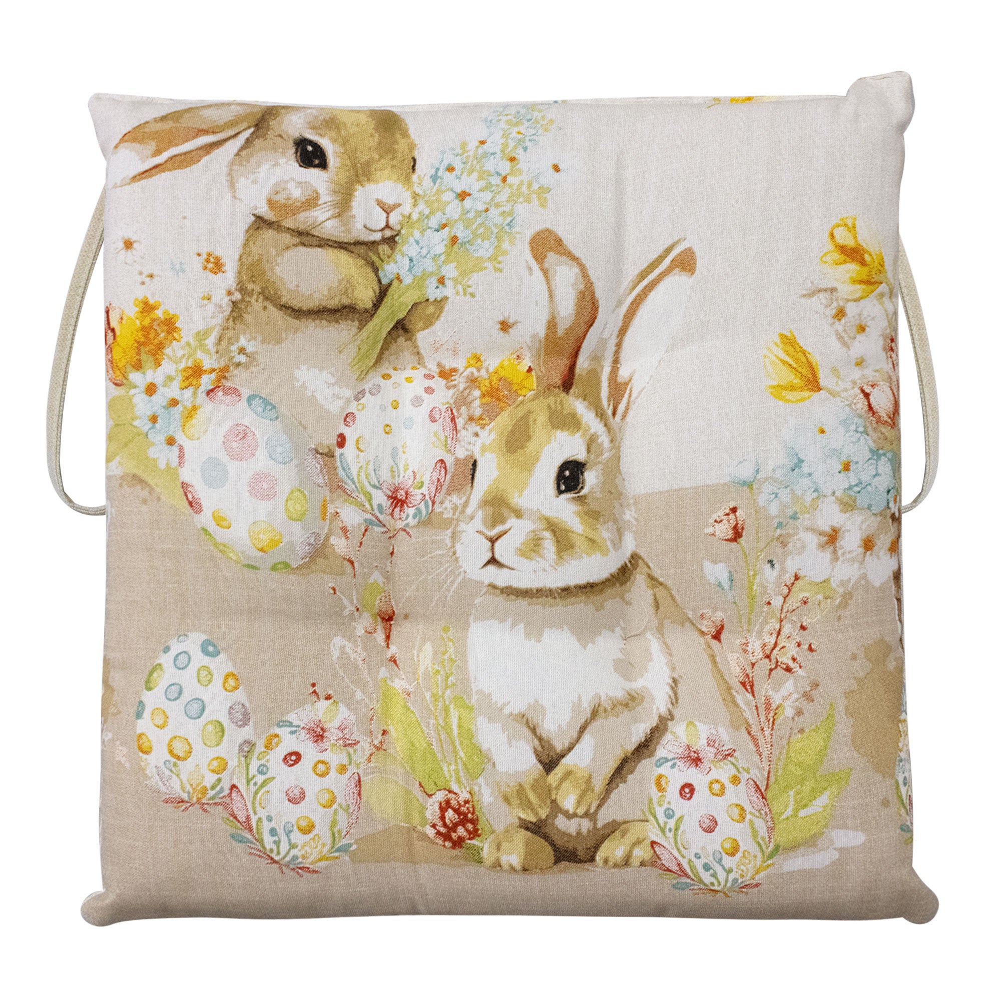 Cuscini per sedia coprisedia pasquali 4 punti 6pz 40x40cm Rabbit Pasqua 7069